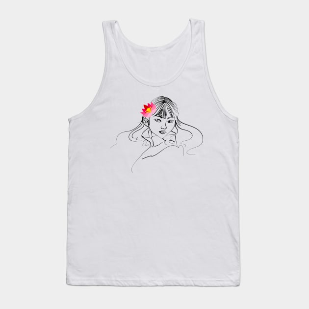 Girl and lotos Tank Top by ArtKsenia